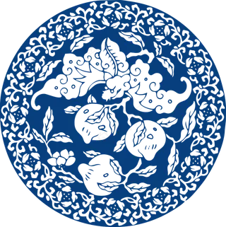 古代青花瓷图案花纹中国风图案祥云纹理传统图腾PNG免扣素材