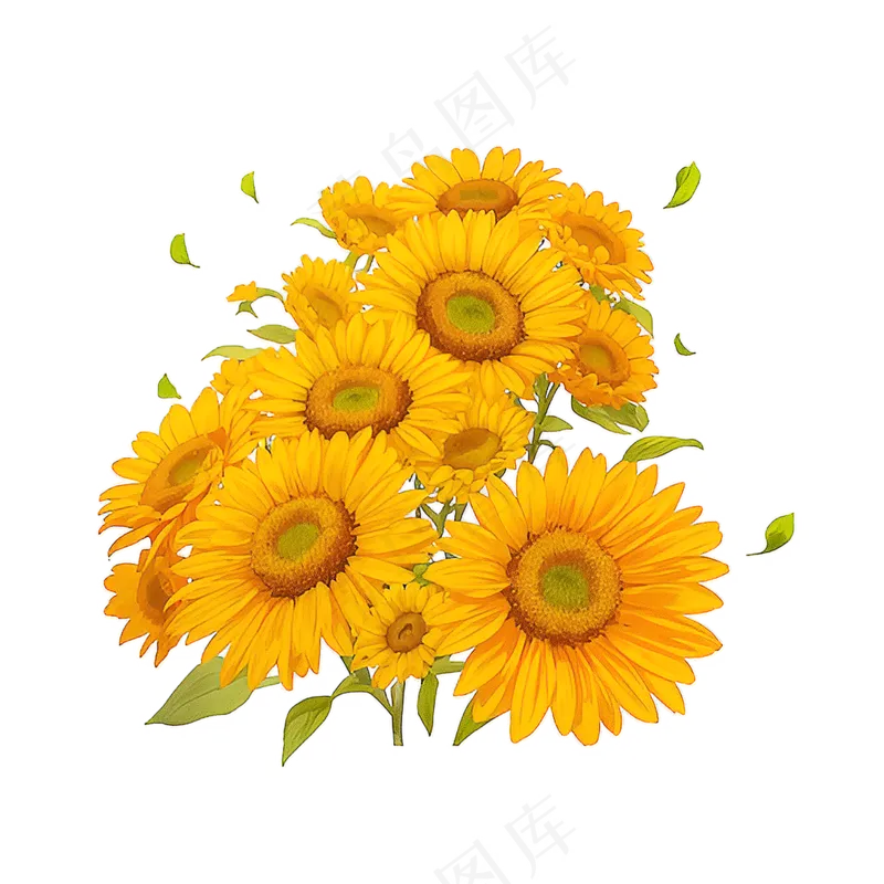 金色向日葵花丛素材12