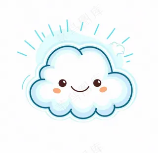 白云云朵天气卡通插画免抠