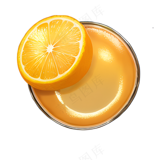 金色橙子和盘子素材