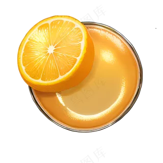 金色橙子和盘子素材