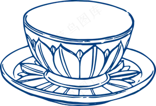 古代青花瓷图案花纹中国风图案祥云纹理传统图腾PNG免扣素材