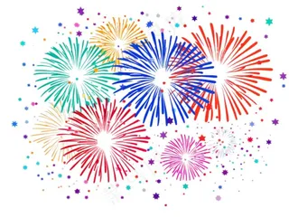 绽放烟花彩色免抠