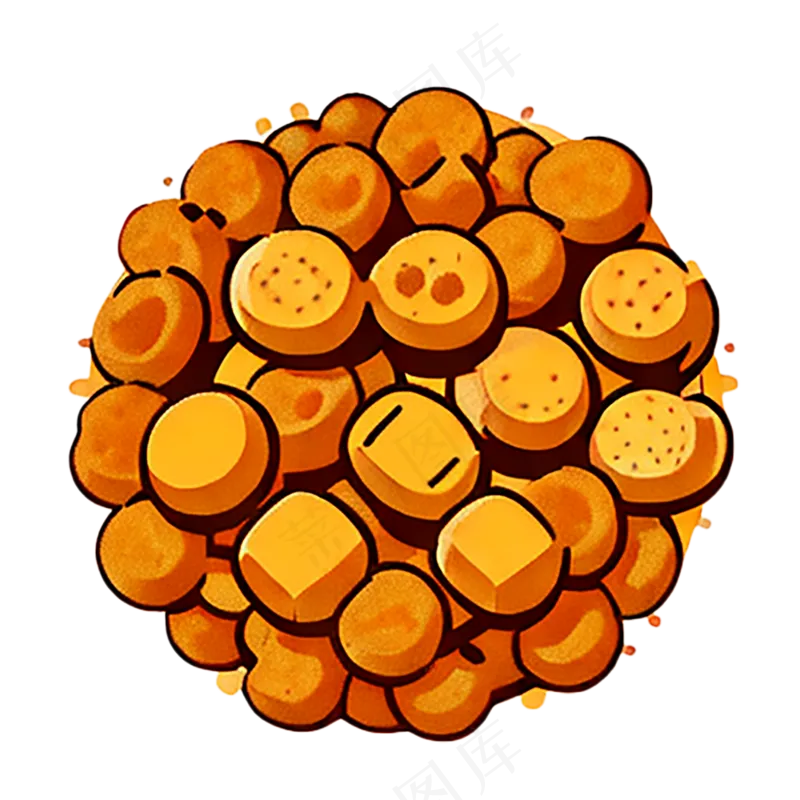 炸鸡年糕简笔画简约食物