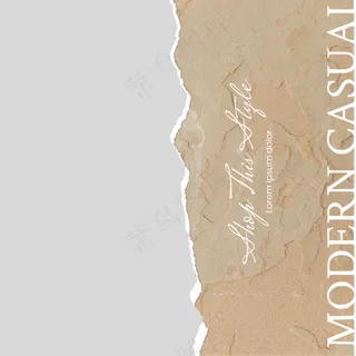 棕色背景撕裂风照片正方形相册21