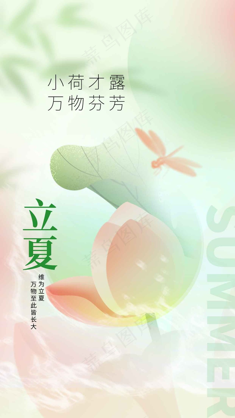立夏节气海报psd模版下载