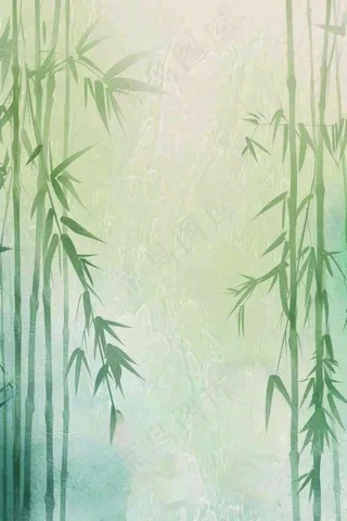 水彩竹林水墨竹子清明端午夏天插画背景