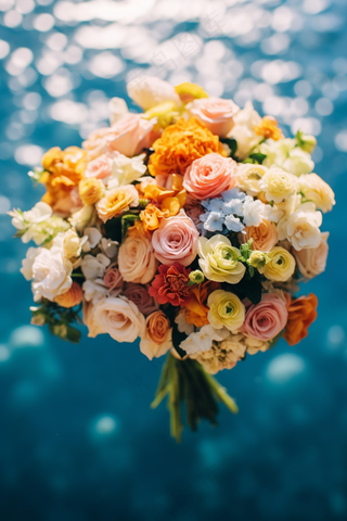 手捧花花束鲜花摄影图