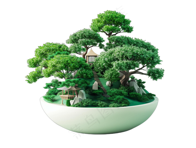免抠盆景植物