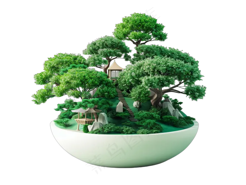 免抠盆景植物