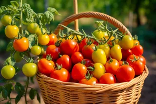 编织篮的西红柿番茄摄影图