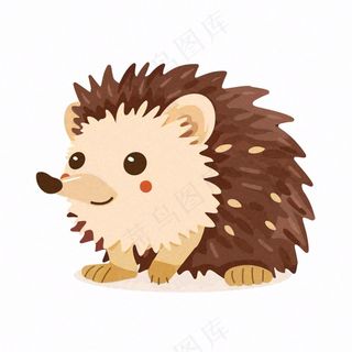 刺猬棕色动物卡通插画免抠