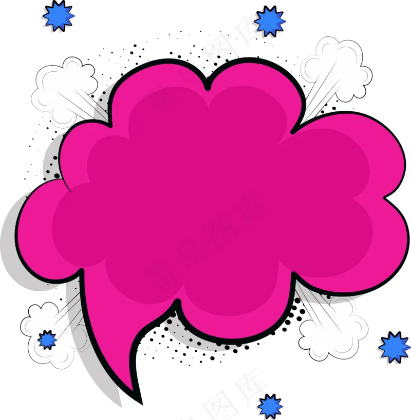 卡通聊天对话方框气泡可爱边框PNG透明免抠装饰图案 PS设计