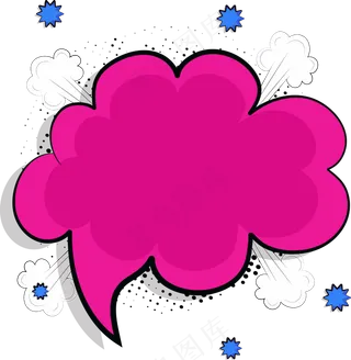 卡通聊天对话方框气泡可爱边框PNG透明免抠装饰图案 PS设计