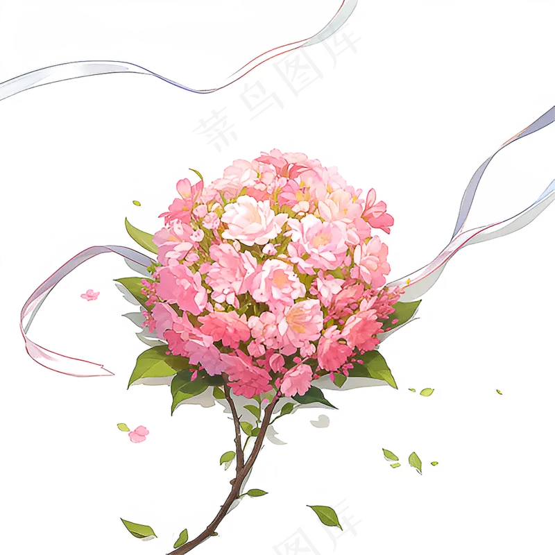粉色花朵桃花玫瑰免抠素材67