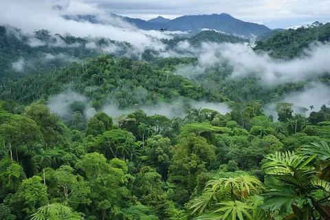 山林森林阳光绿色大自然风景摄影图