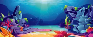 珊瑚礁海洋水下卡通背景