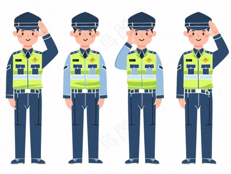 警察交警劳动人物卡通插画免抠(1232x928)