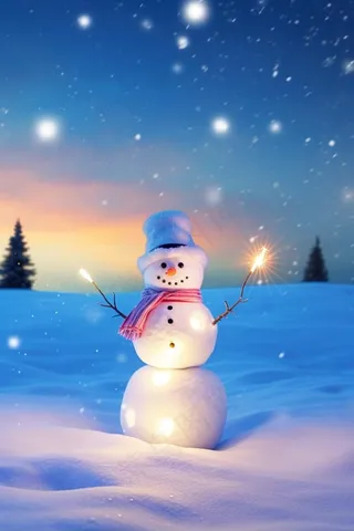 浪漫雪人可爱背景