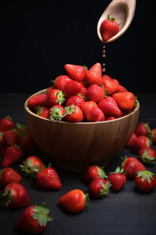 新鲜草莓鲜红水果摄影图