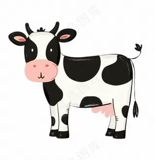 奶牛动物牲畜卡通插画免抠