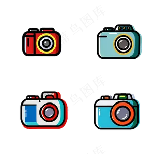 照相机 卡通素材 简笔画 免抠透明底