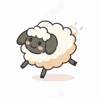 小绵羊动物卡通插画免抠