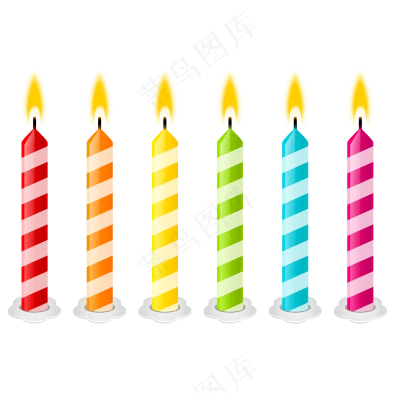 免抠彩色生日蜡烛