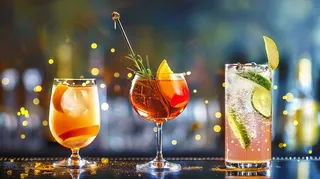 夏日冰镇汽水气泡果酒饮料摄影图