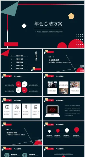 PPT模板丨黑金、藏蓝色系丨工作总结丨述职报告001预览图
