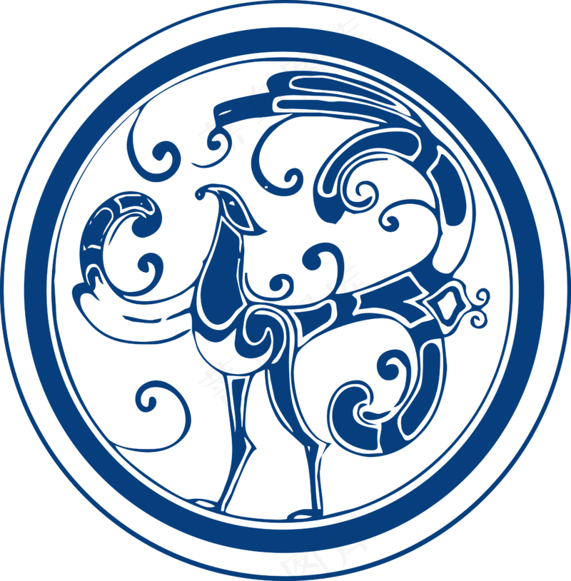 古代青花瓷图案花纹中国风图案祥云纹理传统图腾PNG免扣素材