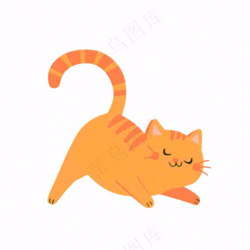 猫咪宠物橘猫卡通插画免抠(1024x1024)