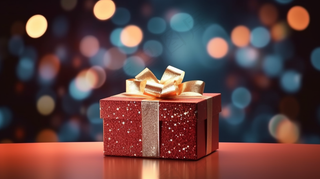 礼物惊喜新年圣诞节日礼物摄影图 