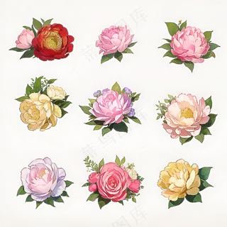 红色黄色粉色玫瑰花免抠素材139