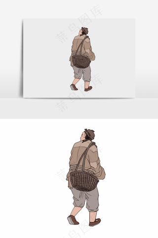 插画丨国风人物丨劳动者004丨PPT插图