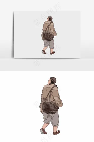 插画丨国风人物丨劳动者004丨PPT插图