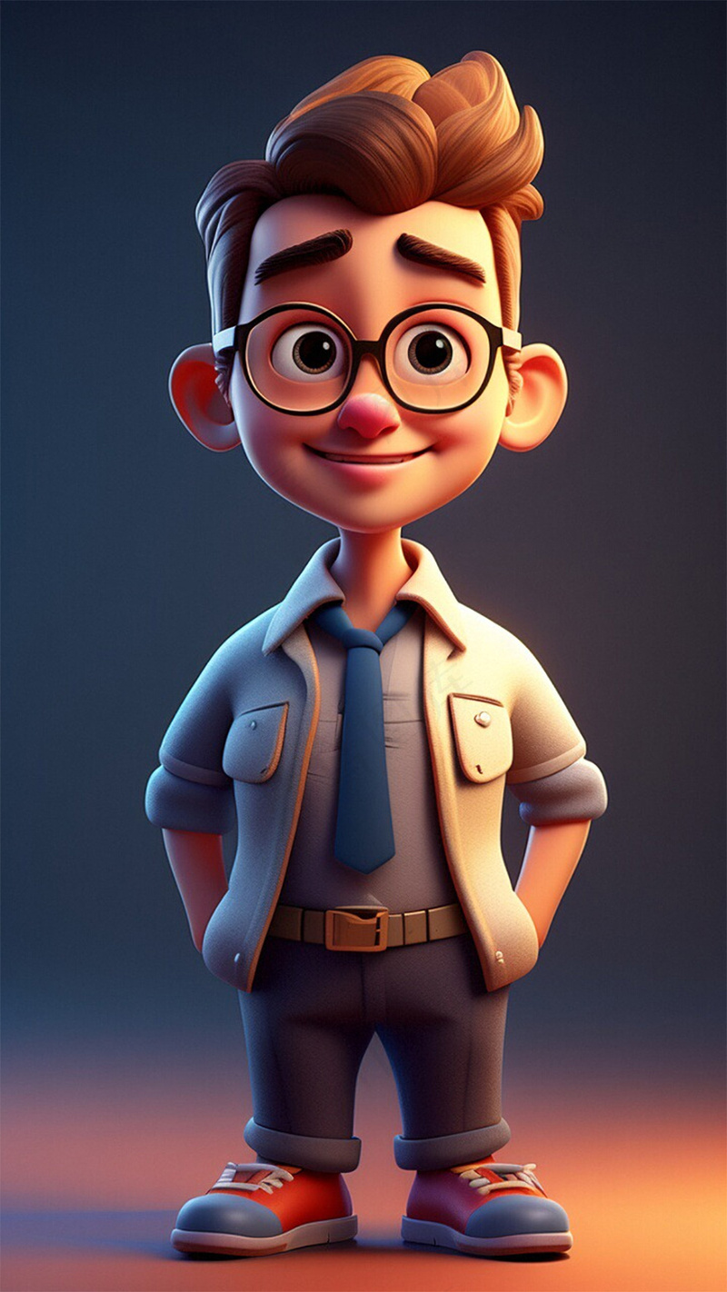 3D卡通人物教师男性1