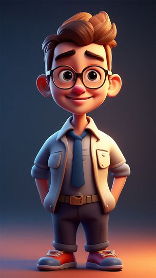 3D卡通人物教师男性1