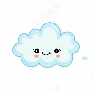 白云云朵天气卡通插画免抠