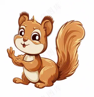 松鼠卡其棕色动物卡通插画免抠
