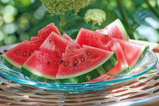 夏日冰镇西瓜水果摄影图