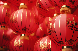 红灯笼春节节日庆祝张灯结彩喜庆摄影图