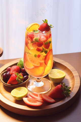 水果柠檬茶奶茶果茶下午茶摄影图