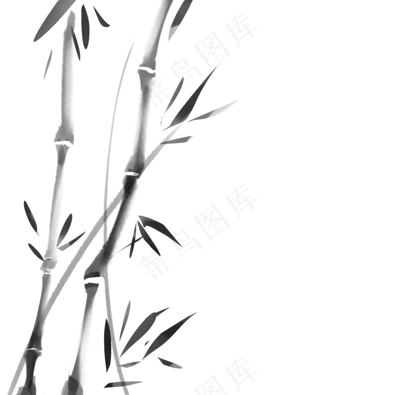 中国风水墨竹子图片古风竹叶竹林水彩手绘插画PNG免扣设计