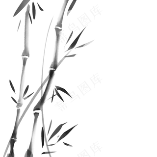 中国风水墨竹子图片古风竹叶竹林水彩手绘插画PNG免扣设计