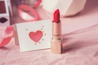口红礼物妇女节女神节粉色礼物摄影图