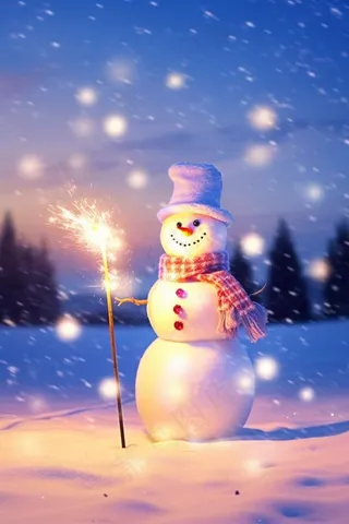 浪漫雪人可爱背景