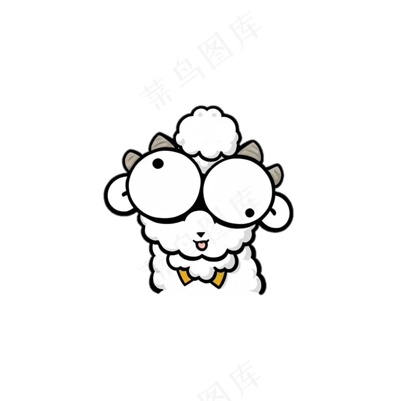 白色绵羊 儿童简笔画 卡通小动物 免抠透明底