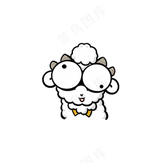 白色绵羊 儿童简笔画 卡通小动物 免抠透明底