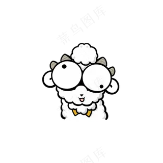 白色绵羊 儿童简笔画 卡通小动物 免抠透明底